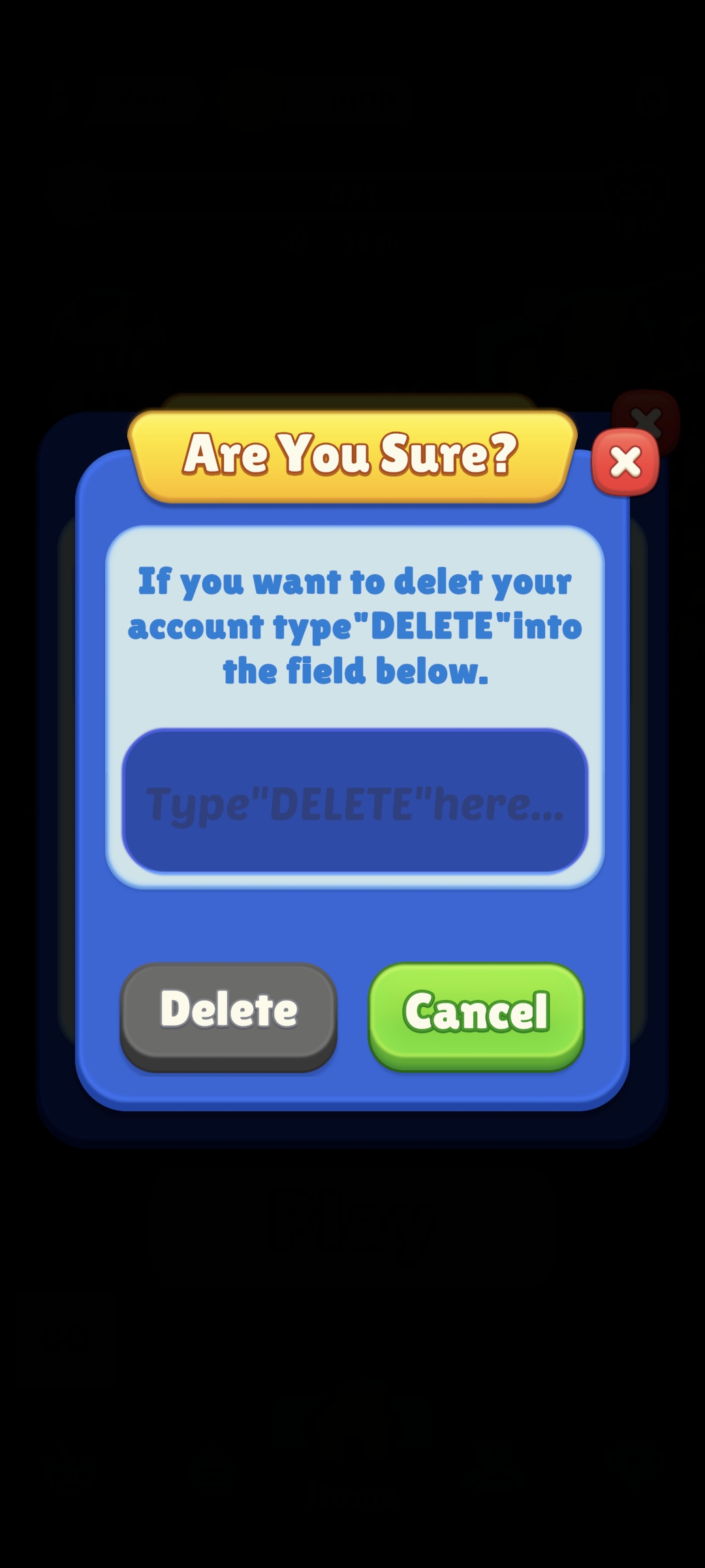 fill in DELETE